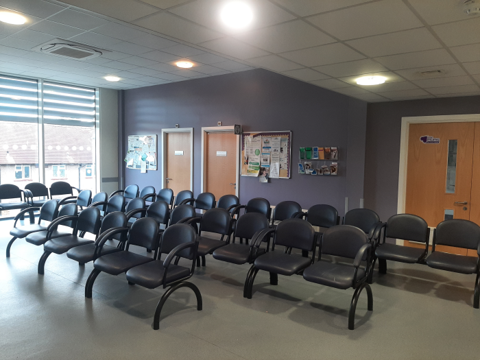 rows of chairs in the waiting room